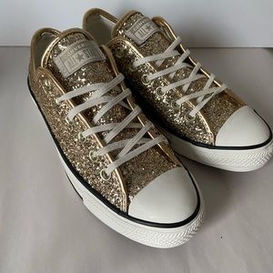 gold glitter converse